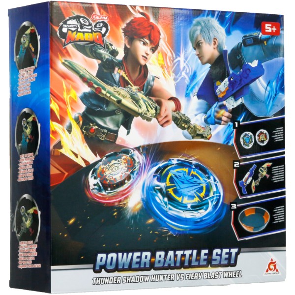 Фото - Набір дзиг Infinity Nado VII Power Battle Set Thunder Shadow Hunter vs Fiery Blast Wheel (EU664180)